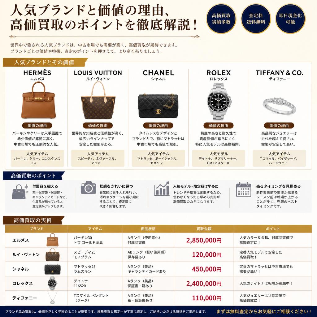2. 人気ブランドと高価買取の秘訣
