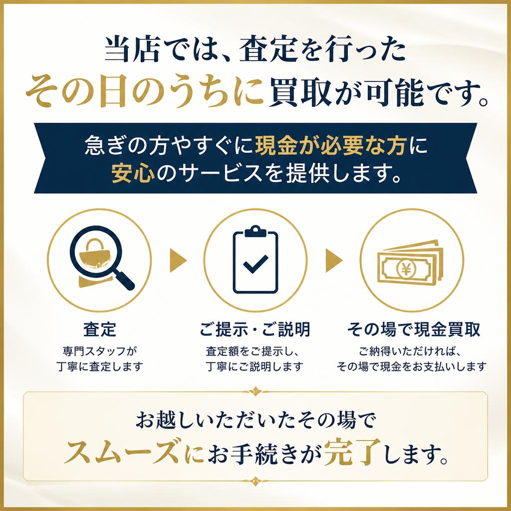 即日査定・即日買取の安心感