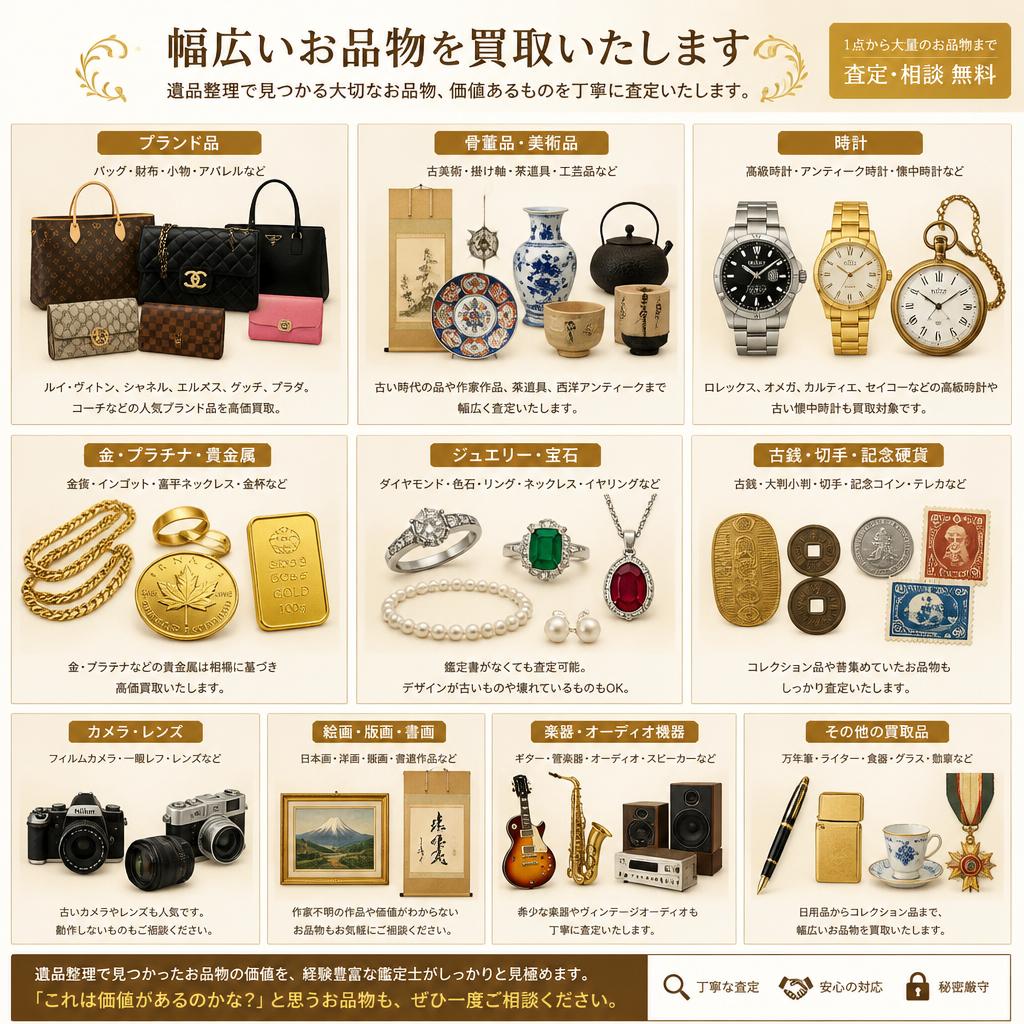 買取大吉が取り扱う品目