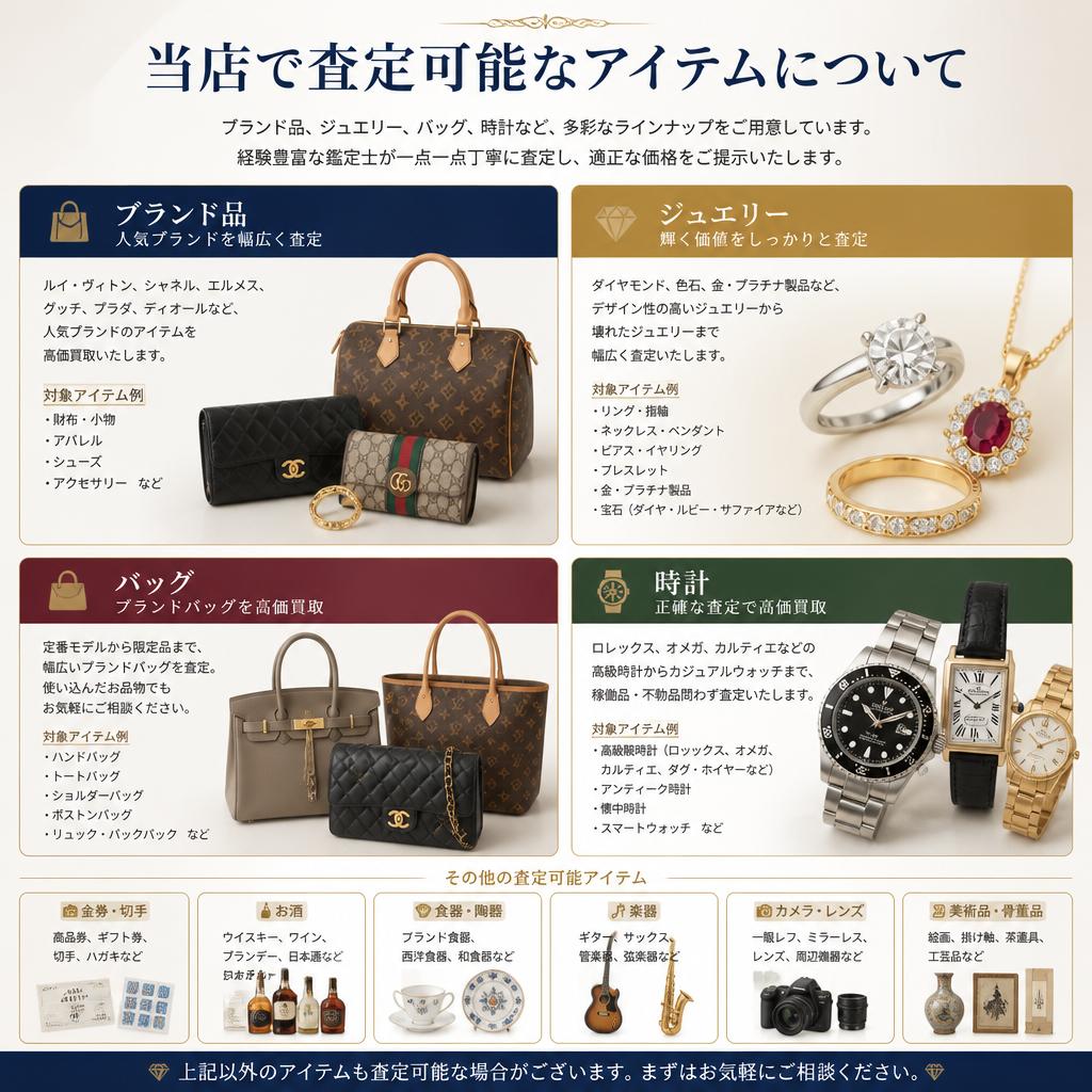 幅広い買取品目