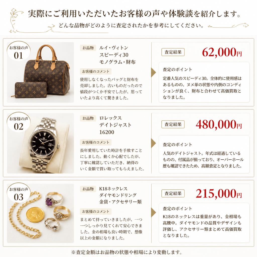 口コミでのお客様の声