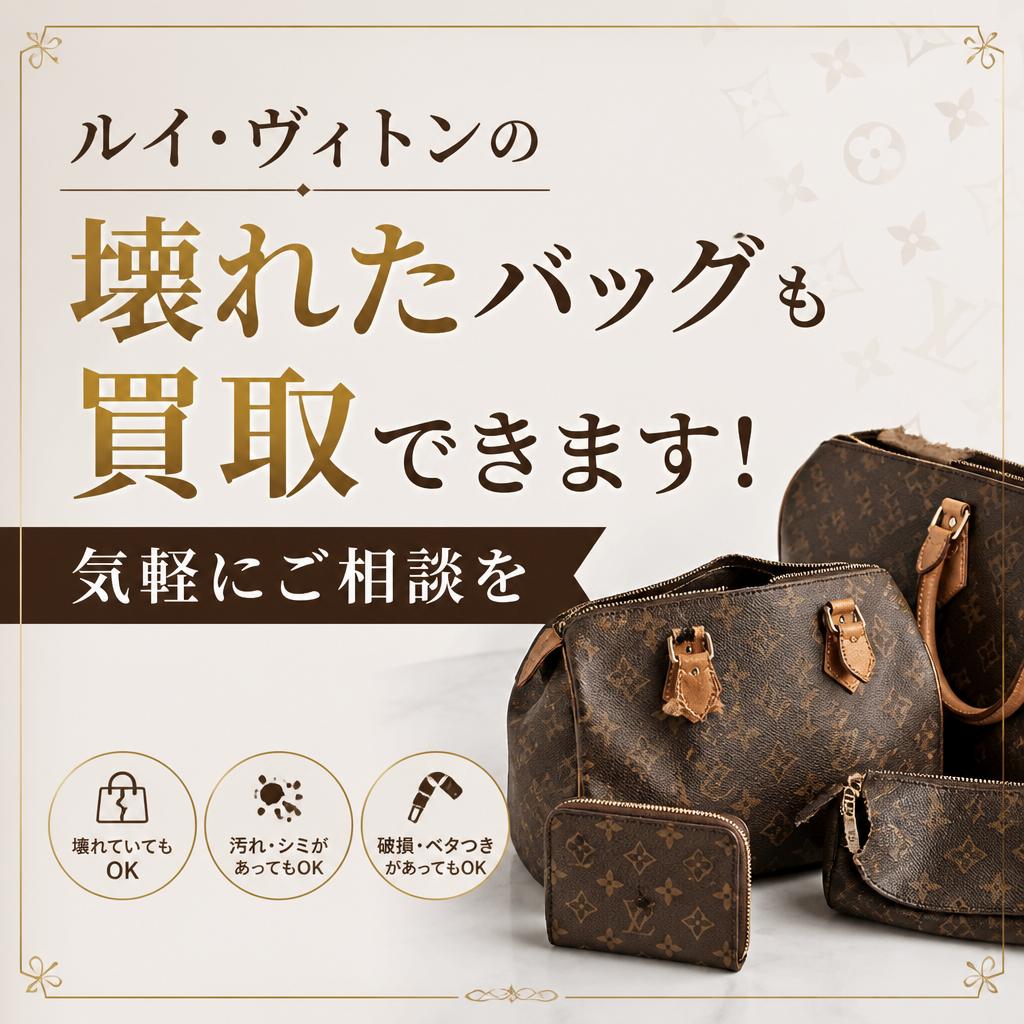 ルイ・ヴィトンの壊れたバッグも買取できます！気軽にご相談を