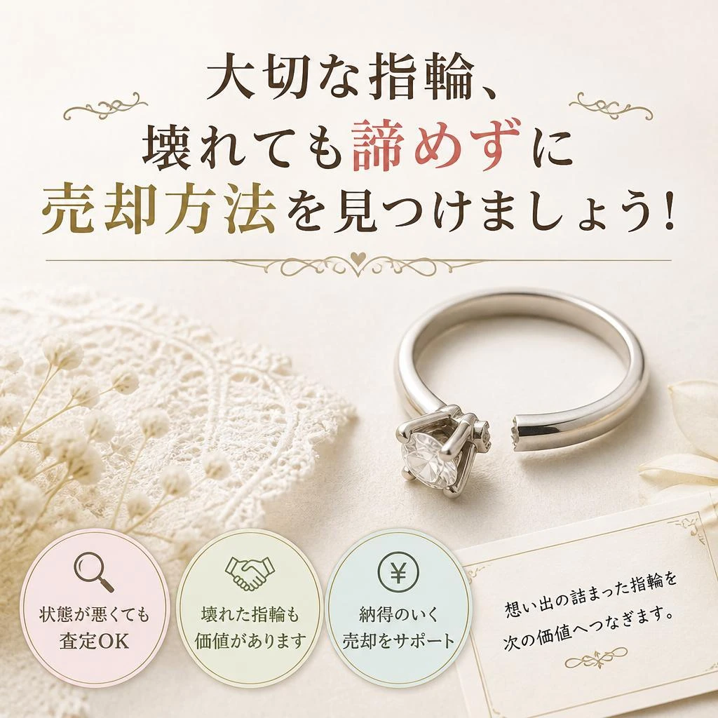 大切な指輪、壊れても諦めずに売却方法を見つけましょう！